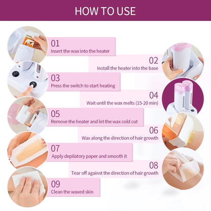 Dual-Base Electric Roll-On Wax Heater - Professional Double Depilatory Warmer Set
