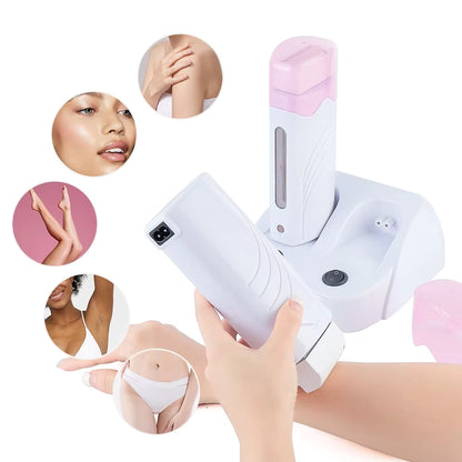 Dual-Base Electric Roll-On Wax Heater - Professional Double Depilatory Warmer Set