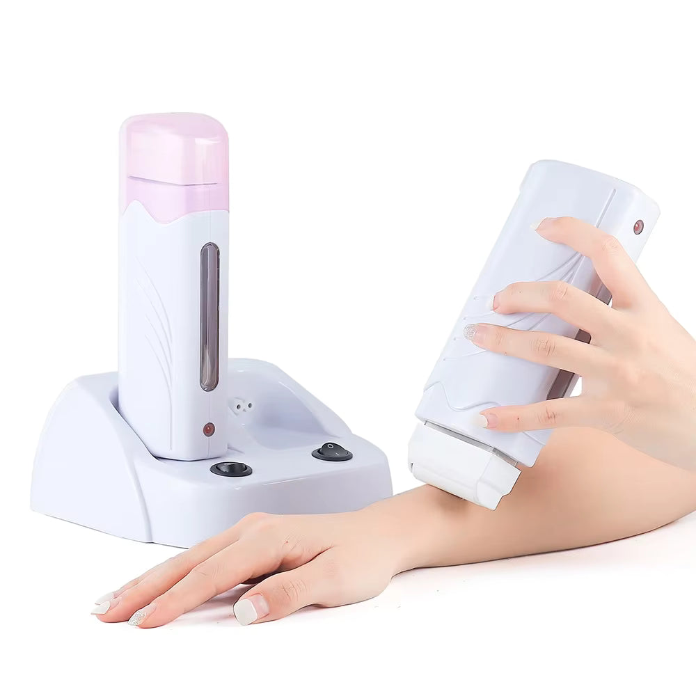 Dual-Base Electric Roll-On Wax Heater - Professional Double Depilatory Warmer Set